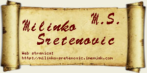 Milinko Sretenović vizit kartica